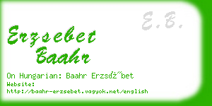 erzsebet baahr business card